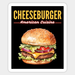 Juicy Cheeseburger American Diner Classic Vintage Design Magnet